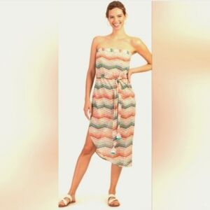 Trina Turk Bandeau Crochet Knit Cover Up Beach Dress. Size S